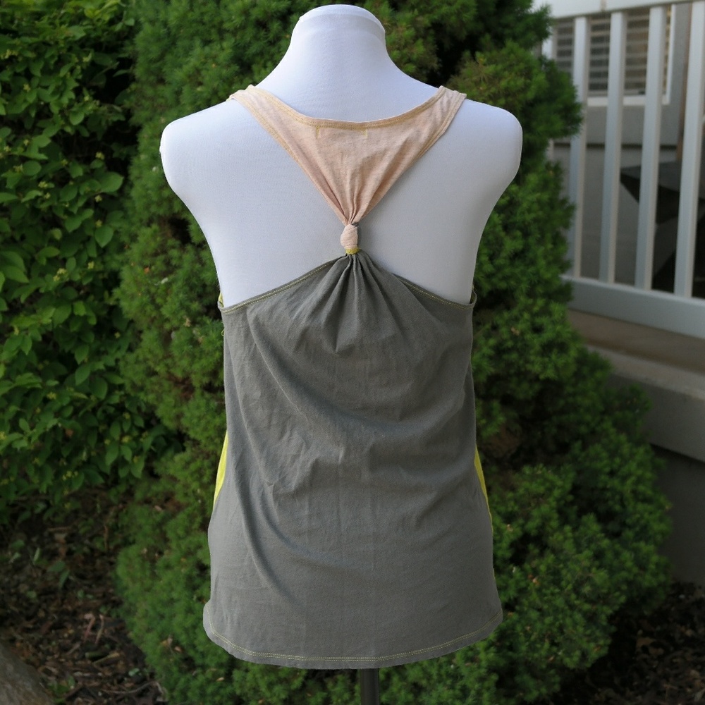 Volcom Skull & Owl Color Block Racerback Tank S - Picture 2 of 3